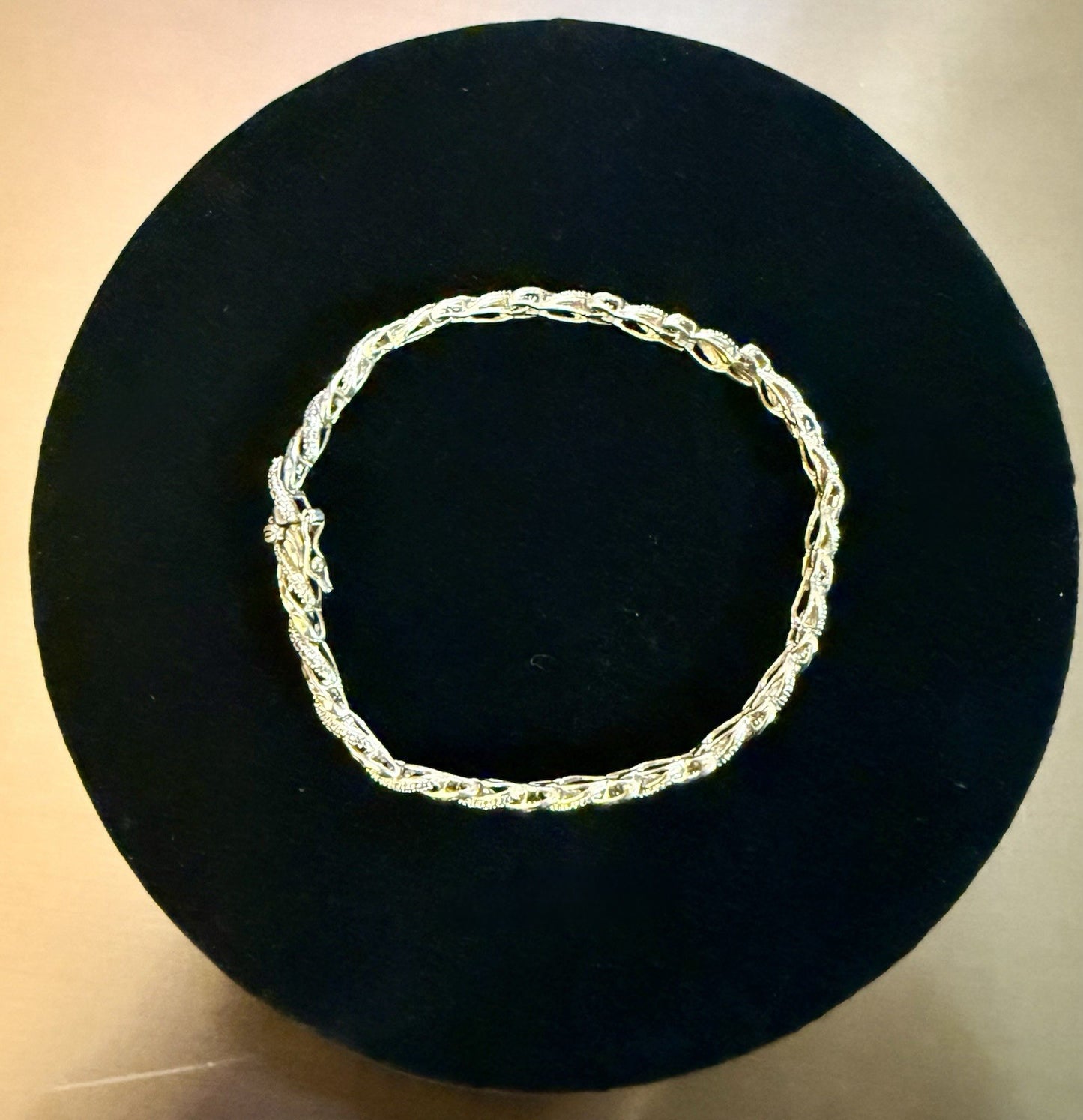 Vintage Diamond  Sterling Silver Tennis Bracelet