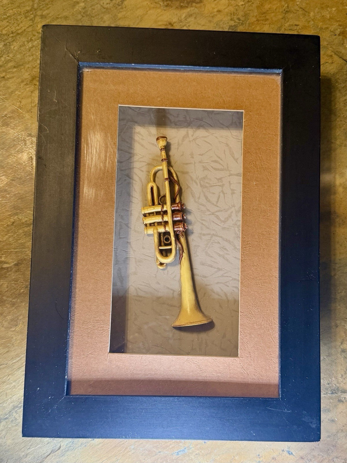 Framed Handmade 3D Trumpet Wall Art