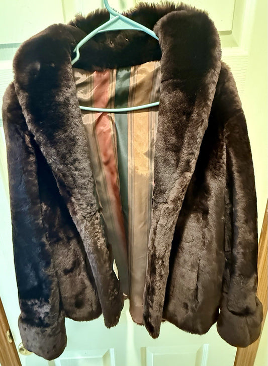 vintage Sears Mouton Fur Coat 