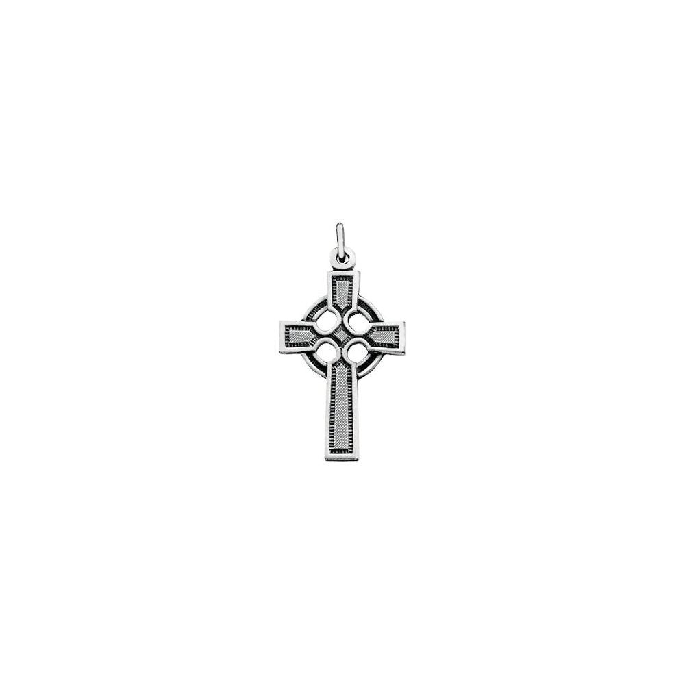 Sterling Silver Celtic-Inspired Cross Necklace-Pendant Dimensions: 23 x 16mm