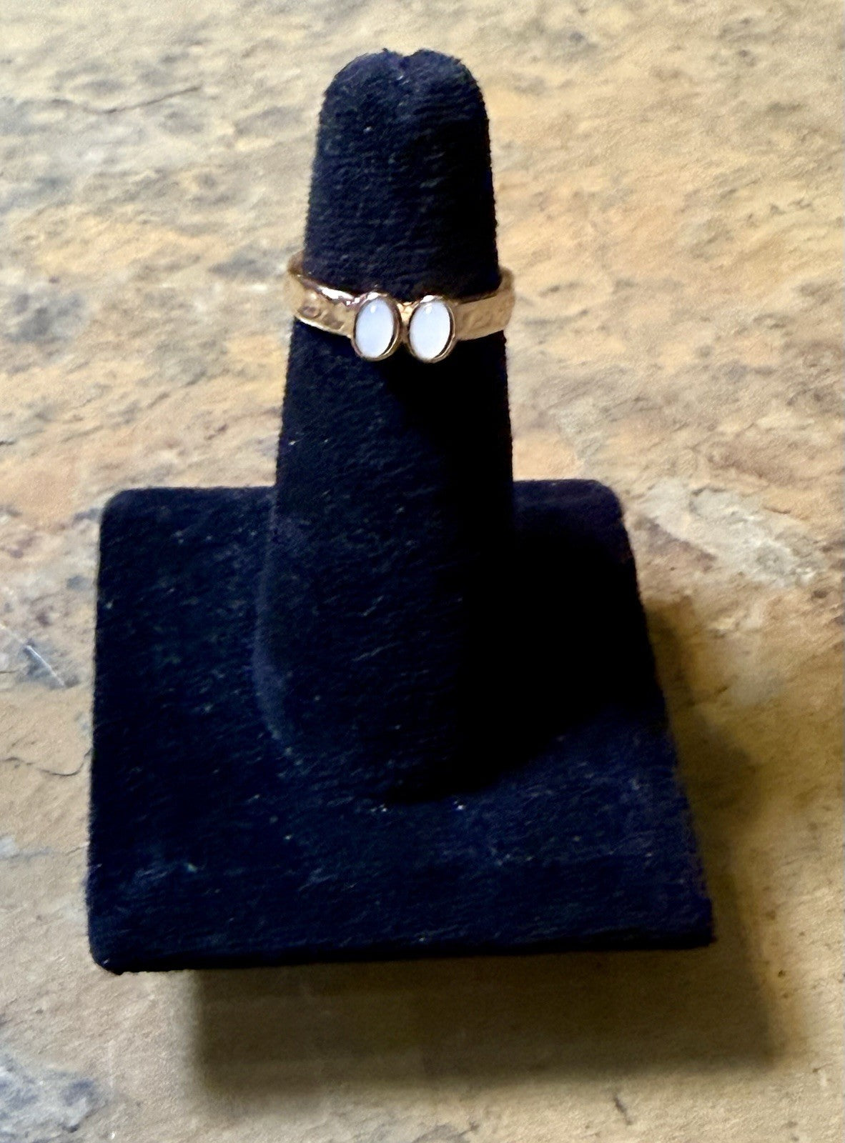 Gold Tone Moonstone Ring- Size 7