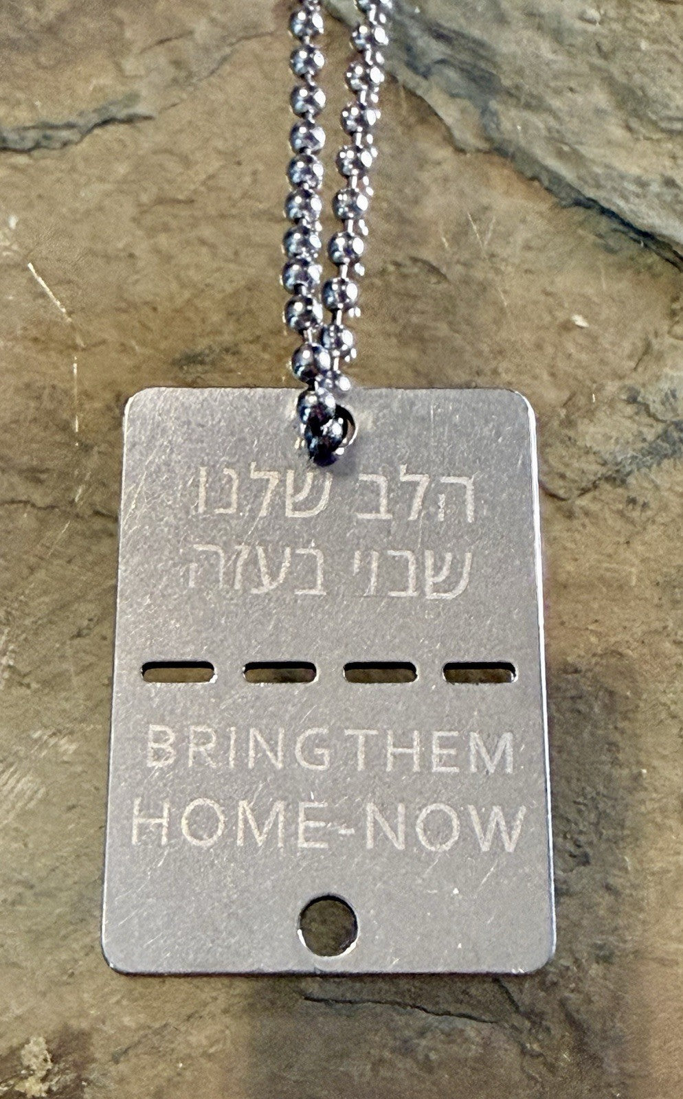 Leaf Design “Bring Them Home Now” Pendant  Stainless Steel Chain 