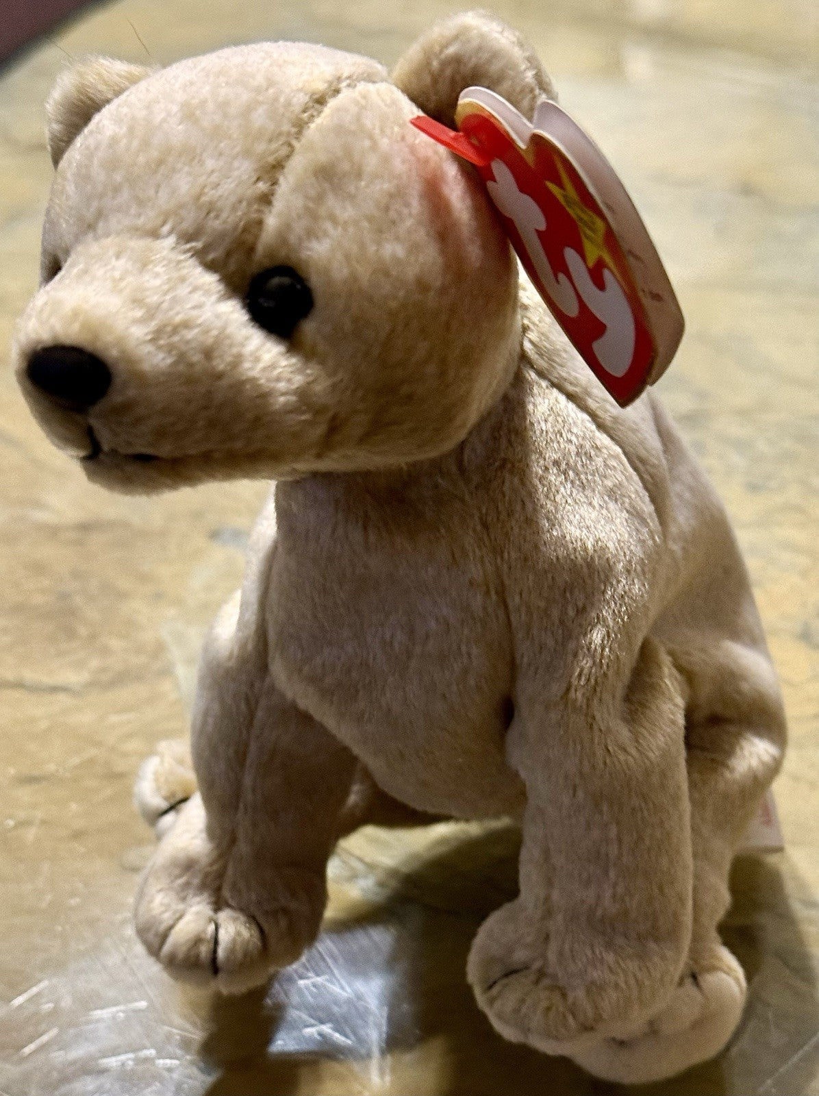 TY Beanie Baby Almond the Beige Bear - Beige