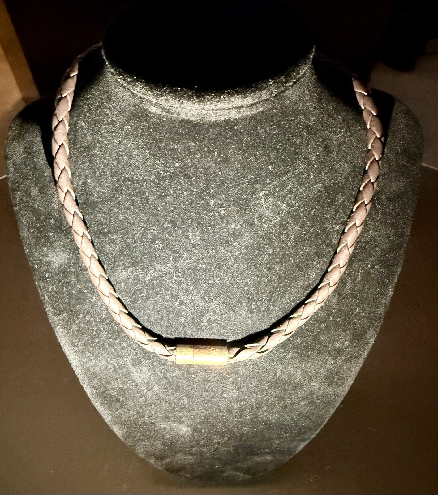 Braided Leather Cord Necklace 