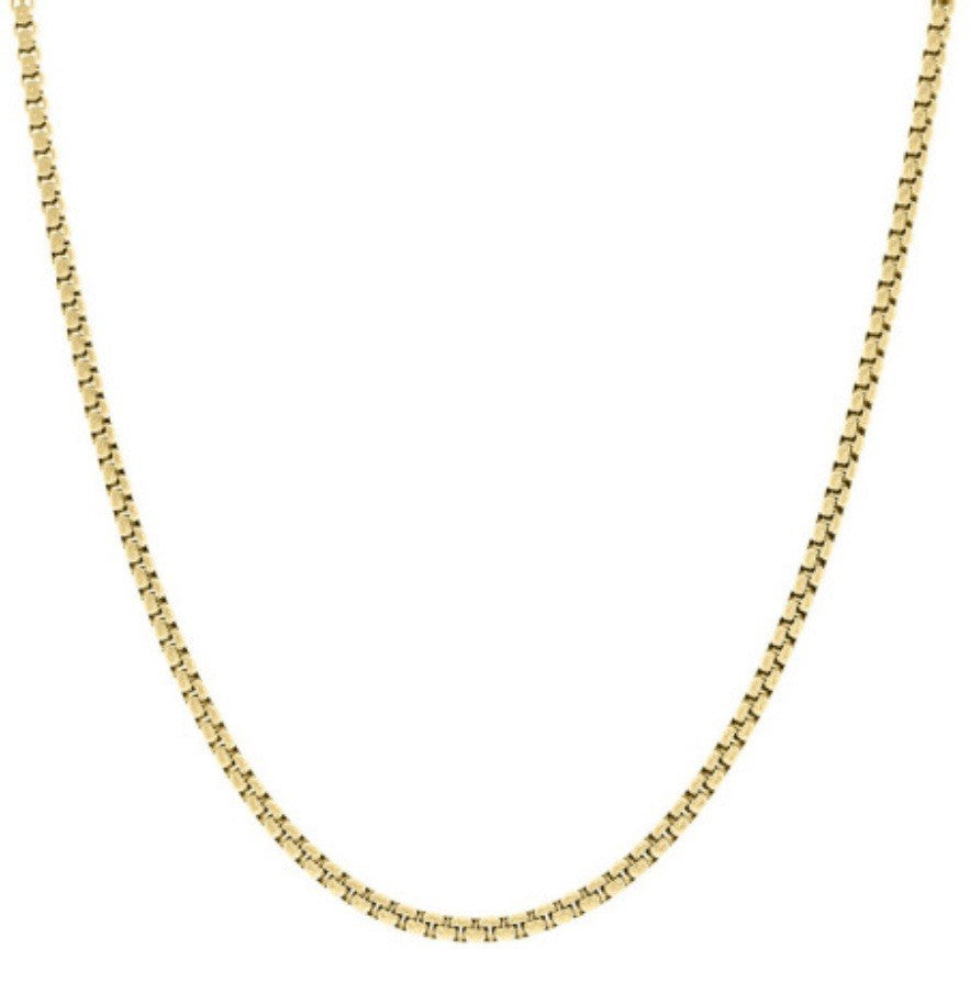 Stainless Steel Yellow Round Box Chain 3mm - Length : 26”