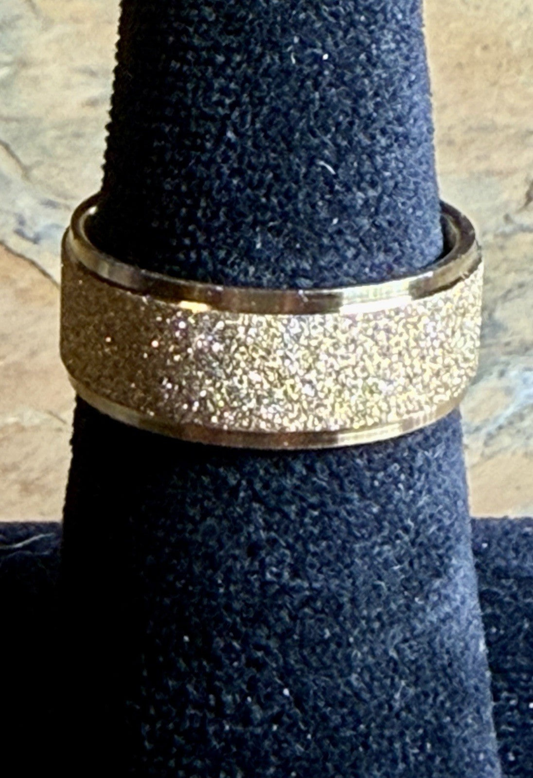 Men’s Gold Tone Stainless Steel Wedding Band -Size 8.5