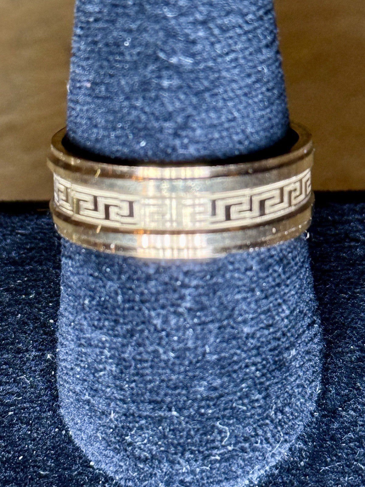 Stainless Steel Geek Key Wedding Band- Size 12