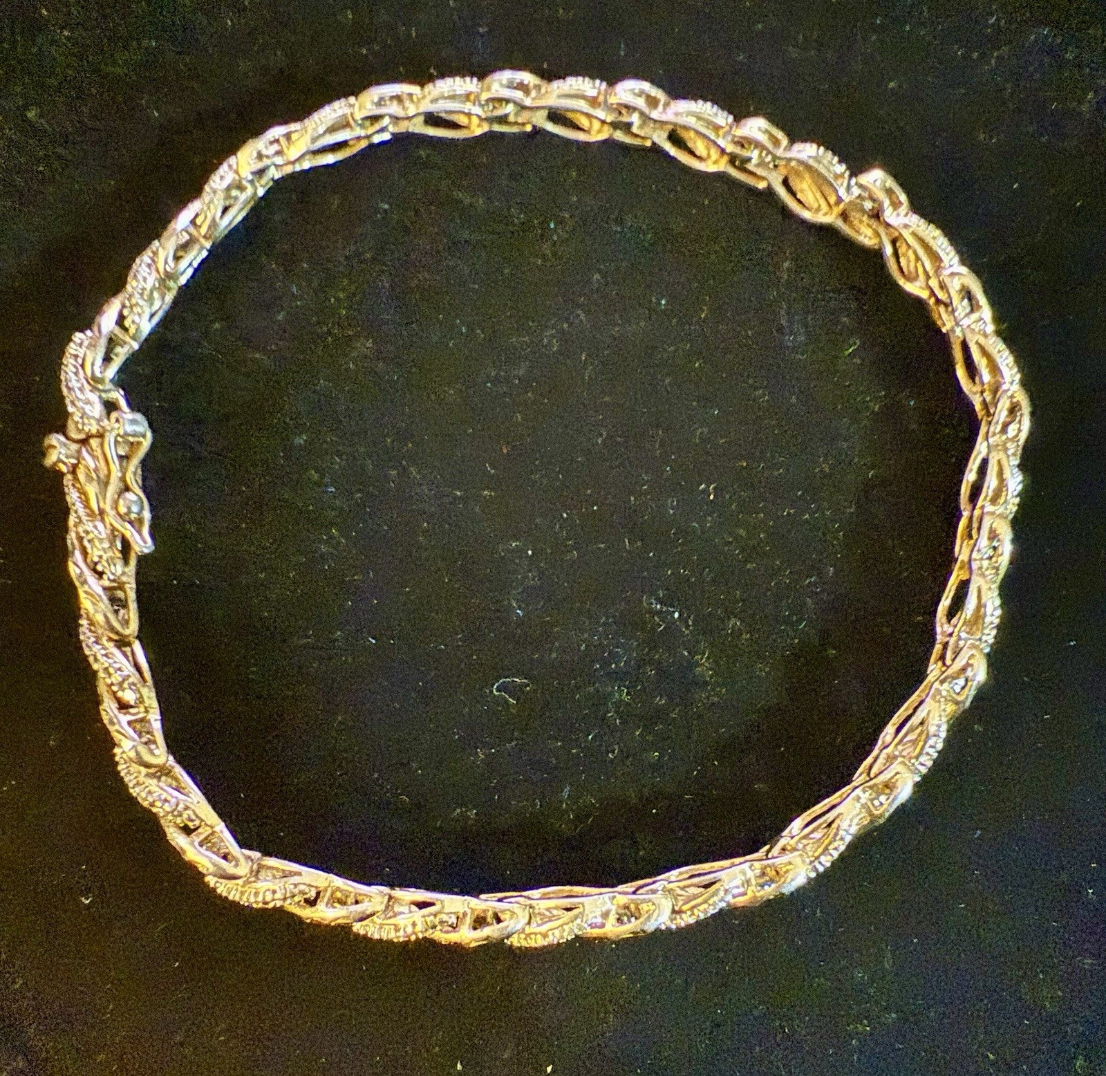 Vintage Diamond  Sterling Silver Tennis Bracelet