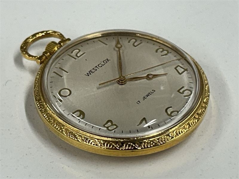 Vintage Engraved Westclox Pocket Watch