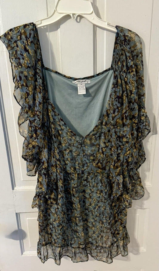 Vintage Altra Post. floral print ruffle-sleeve top