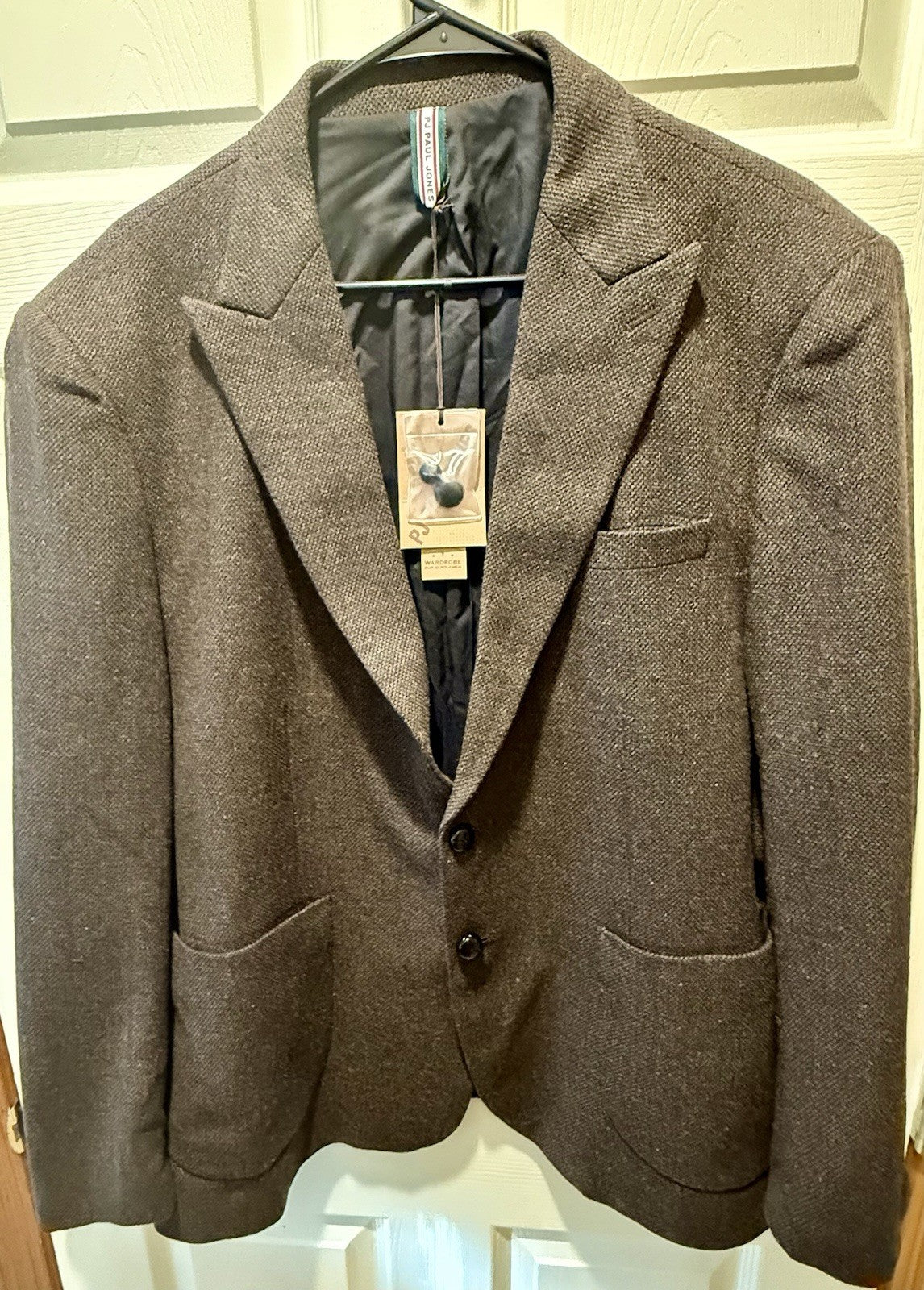 PJ Paul Jones Wool Blend Herringbone Tweed Blazer