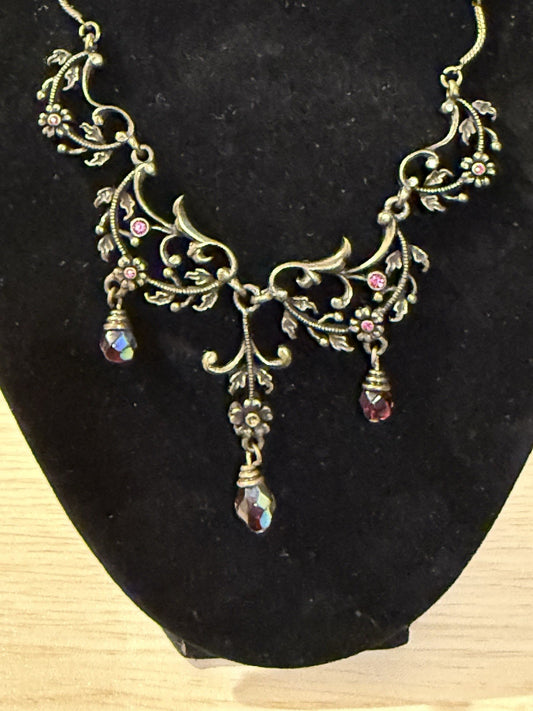 Vintage Avon Victoria Revival Multi-Color Rhinestone Necklace 
