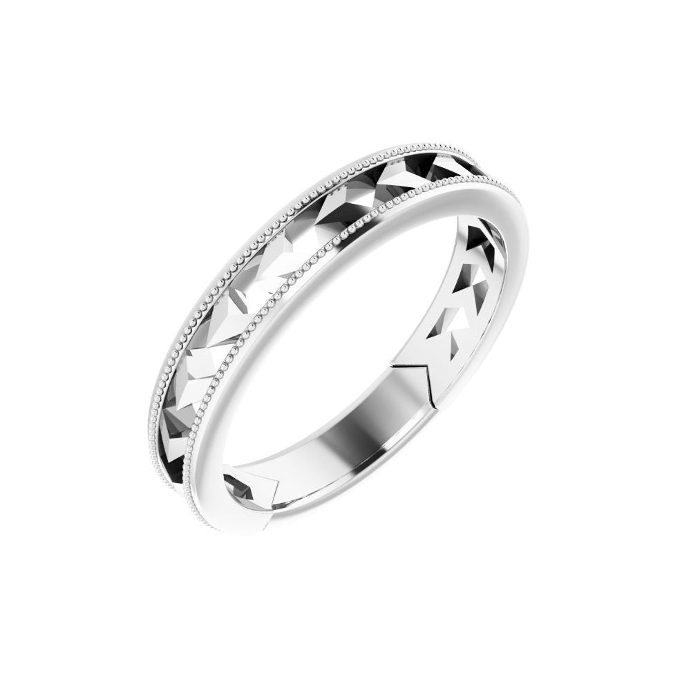 Sterling Silver Geometric Stackable Ring - Size 7