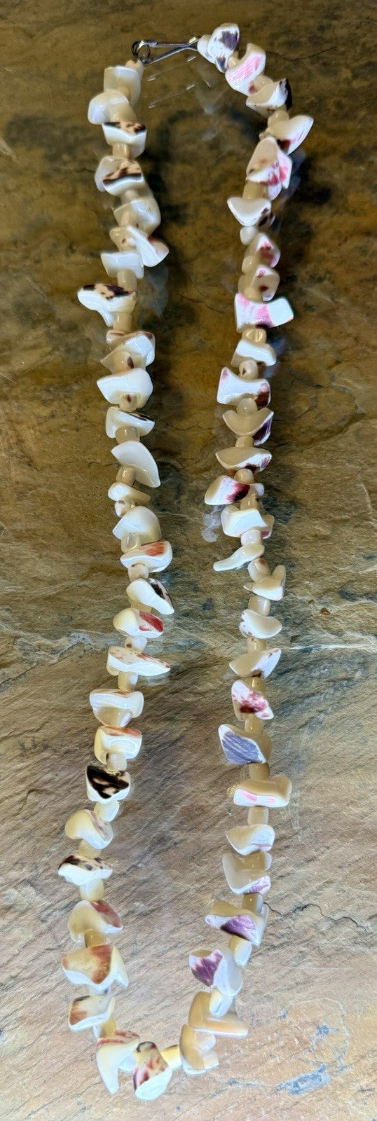 vintage necklace made of natural Trochus seashell beads