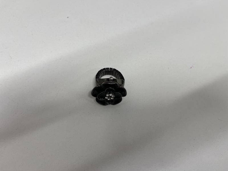 Vintage COLLEZIO Ring Watch Stretch Band Sophie Flower Black New Old Stock