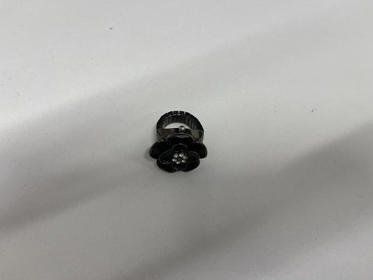 Vintage COLLEZIO Ring Watch Stretch Band Sophie Flower Black New Old Stock