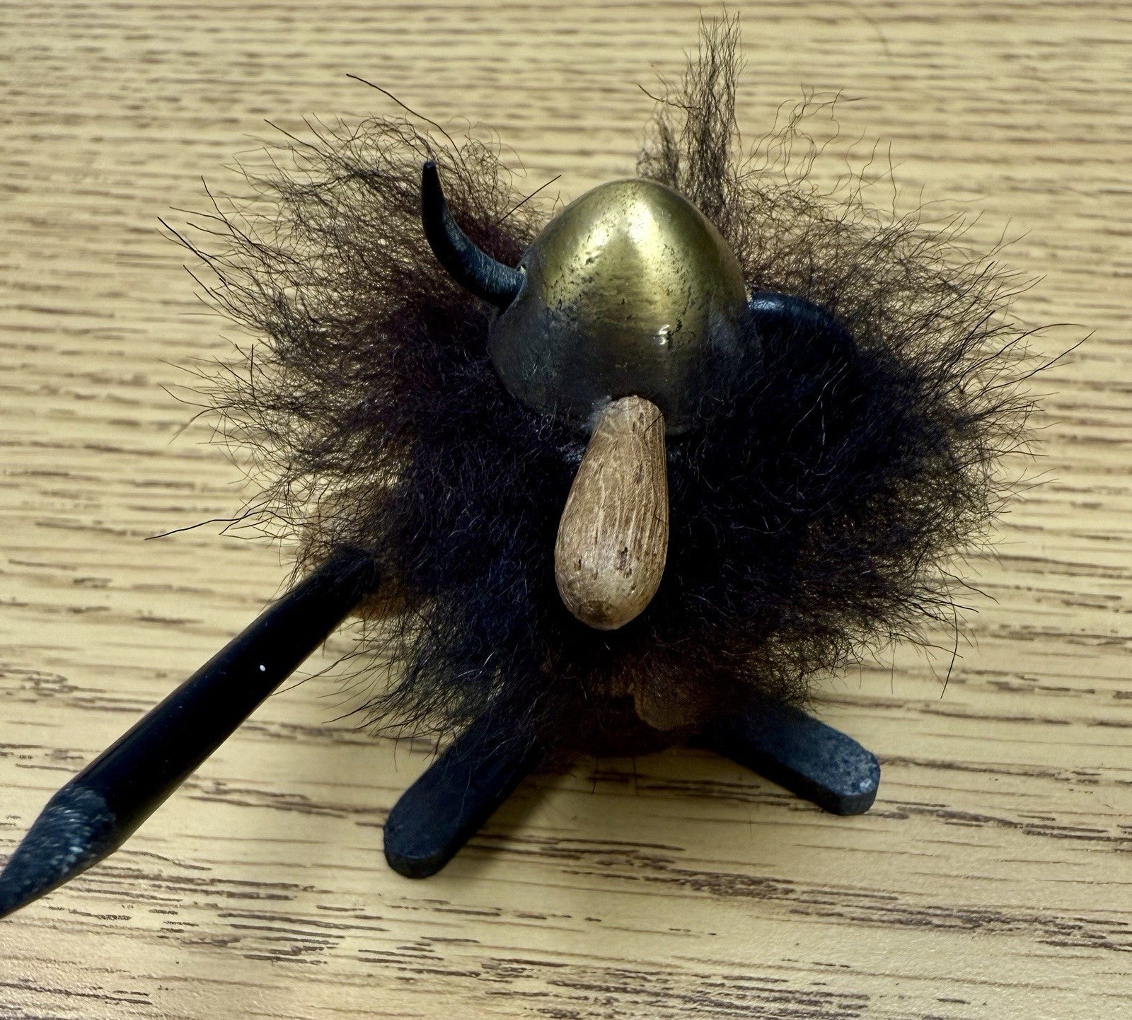 Vintage Mid-Century Danish wooden Viking figure, from the 1960s