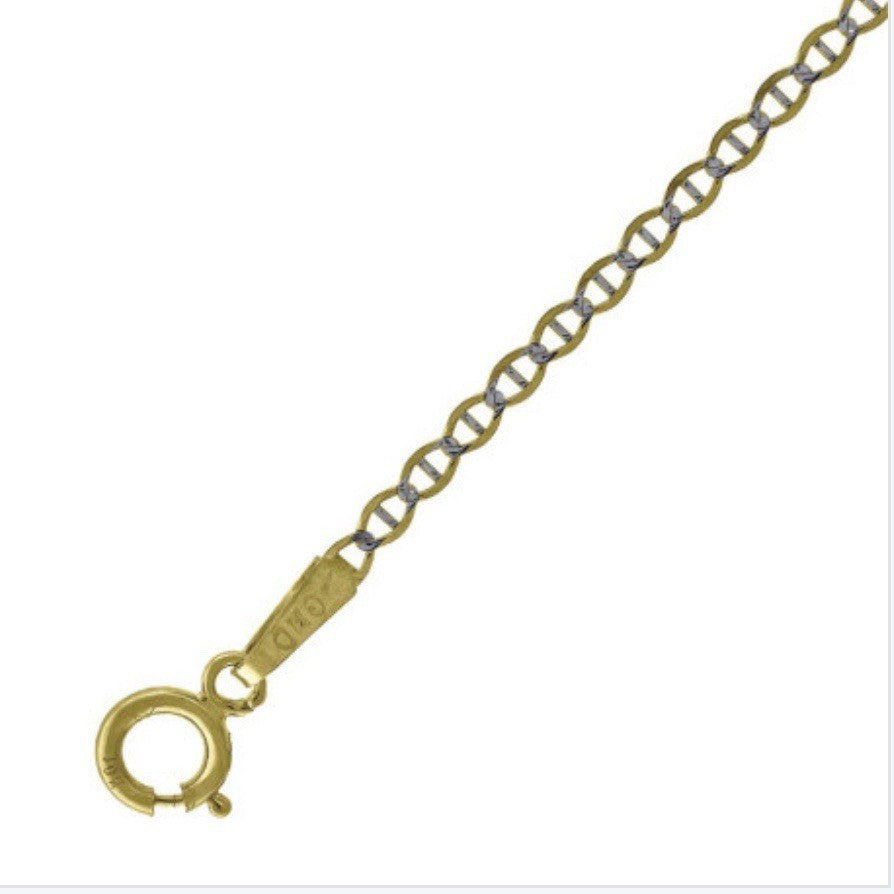 10kt Yellow Gold Pave Mariner Chain 24” (1.3g)