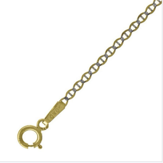 10kt Yellow Gold Pave Mariner Chain 24” (1.3g)