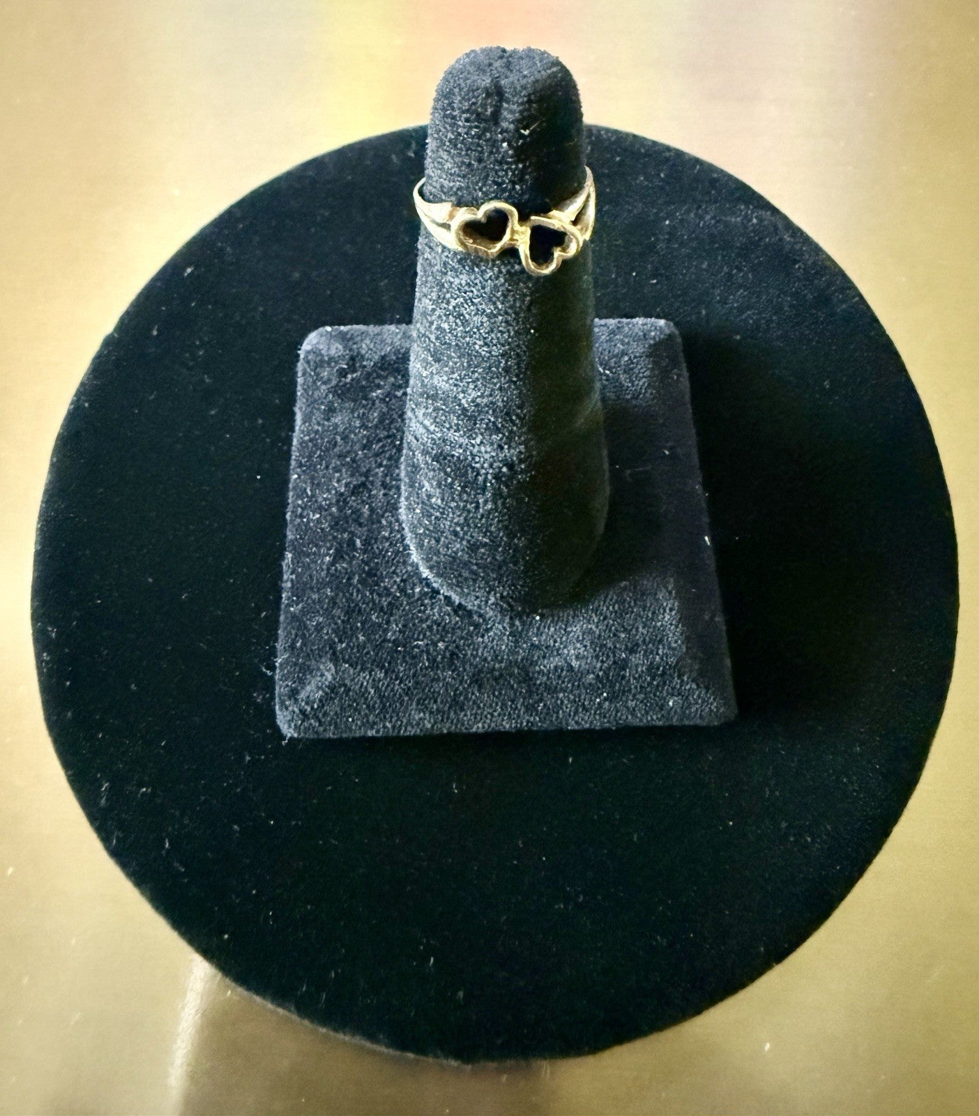 Vintage 10K Yellow Gold Double Heart Ring