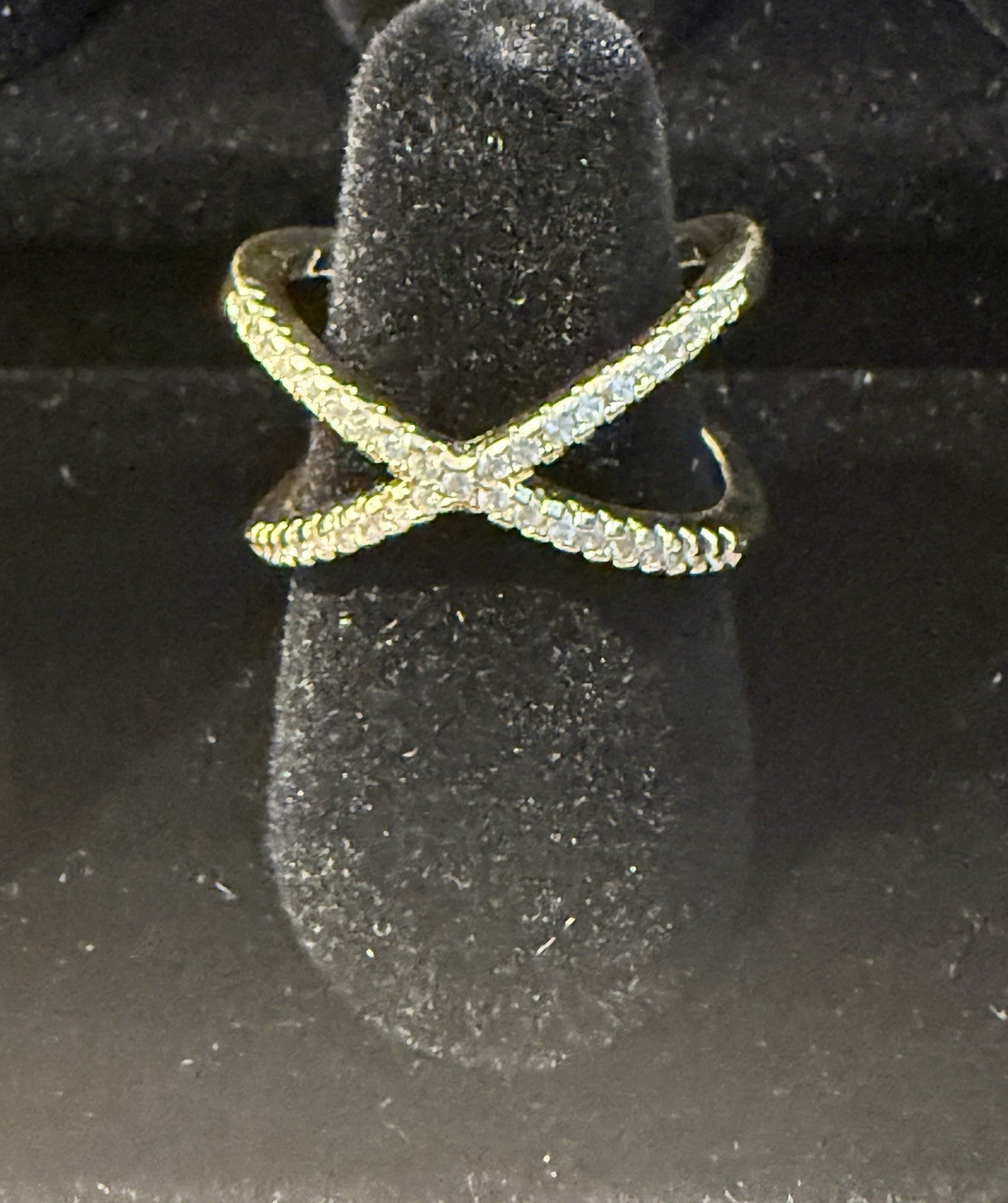 Gold Tone Cross Ring - Size 6