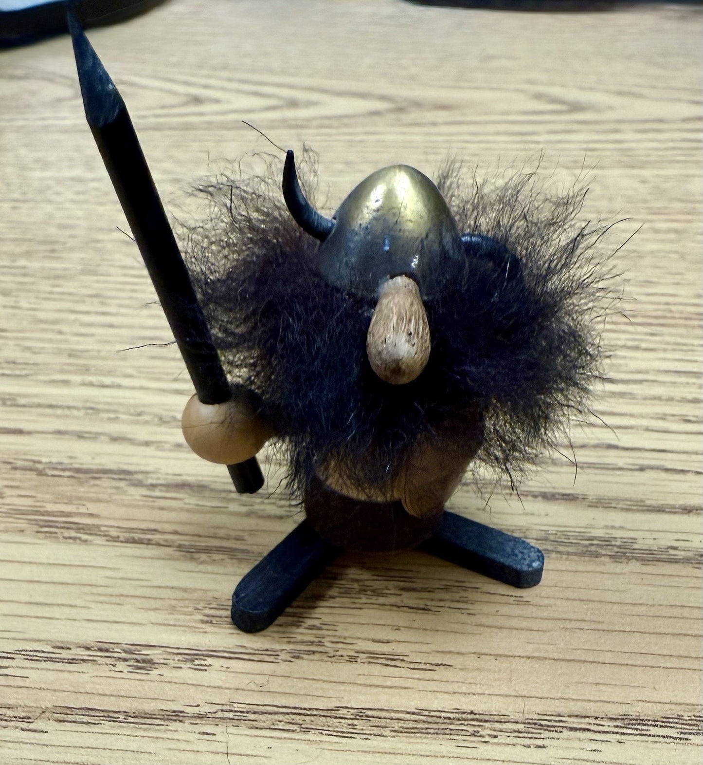 Vintage Mid-Century Danish wooden Viking figure, from the 1960s