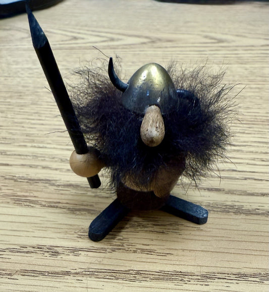 Vintage Mid-Century Danish wooden Viking figure, from the 1960s