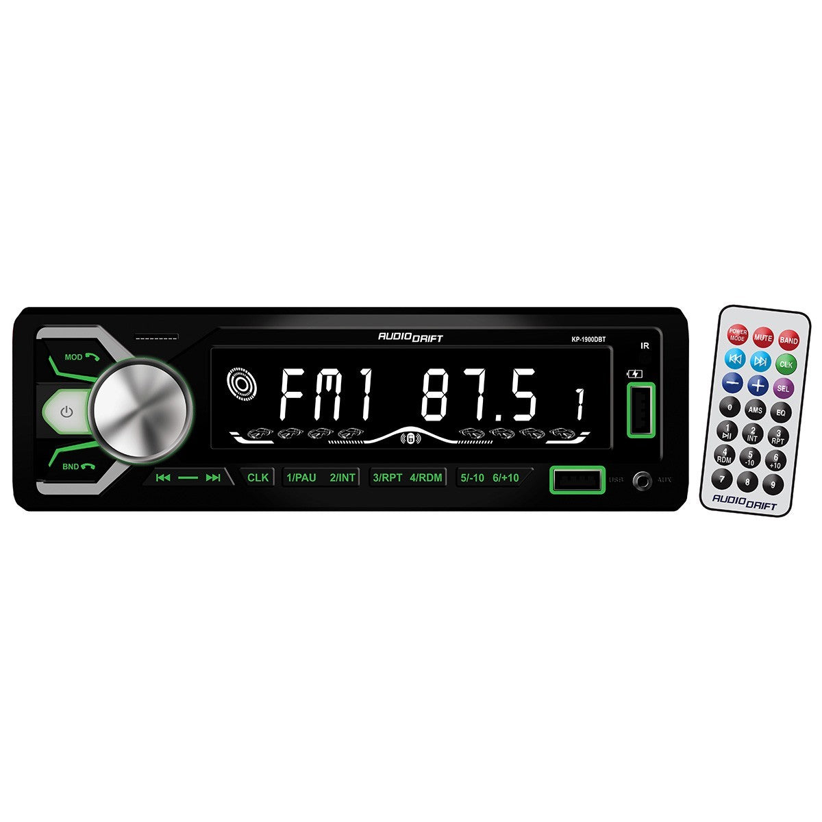 Audiodrift Fixed Face Mechless Receiver with USB/SD Inputs, Bluetooth & Remote