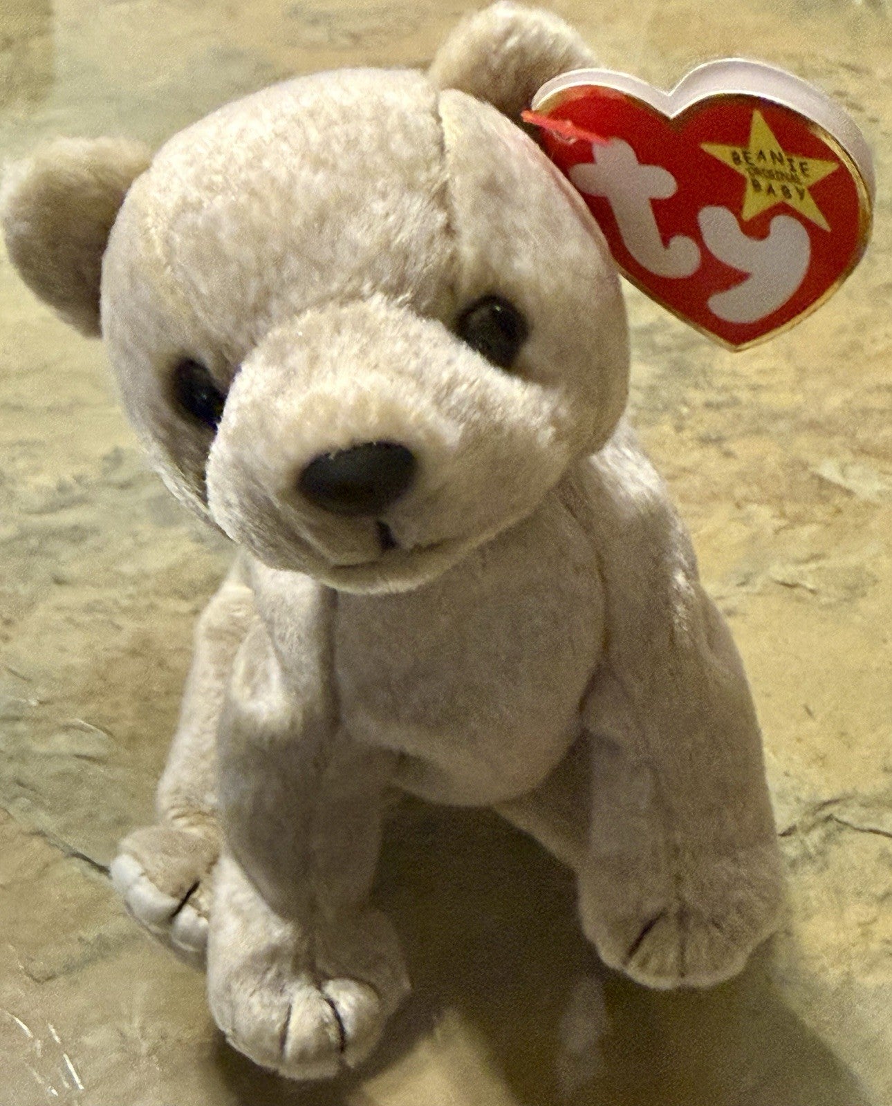 TY Beanie Baby Almond the Beige Bear - Beige
