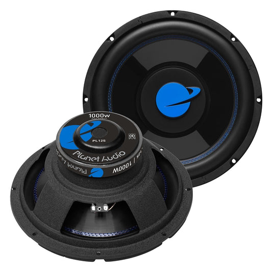 Planet Audio PL12S 12" Woofer, 500W RMS/1000W Max, Single 4 Ohm Voice Coil