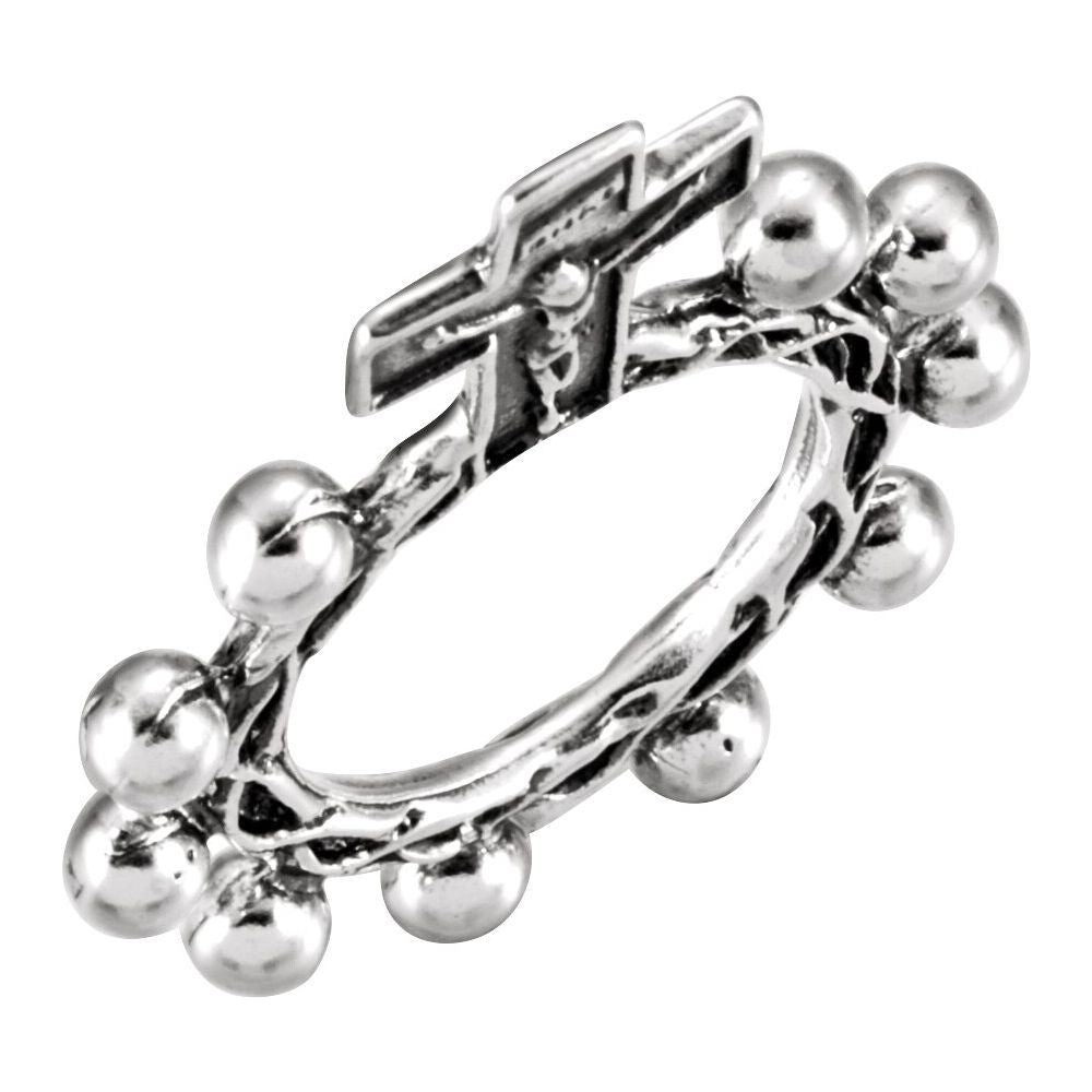 Sterling Silver Rosary Ring - Size 7