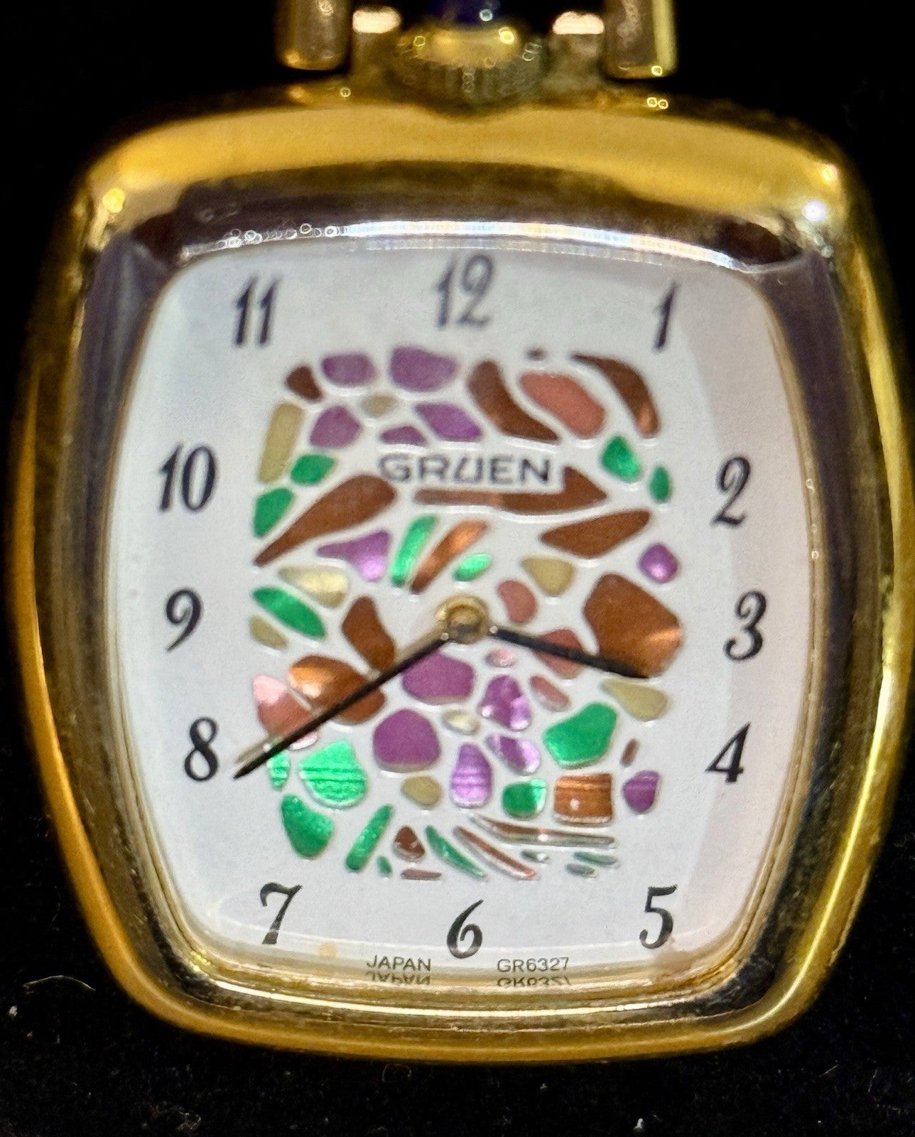Vintage Gruen Women’s Gold Tone Quartz Watch Pendant and Chain