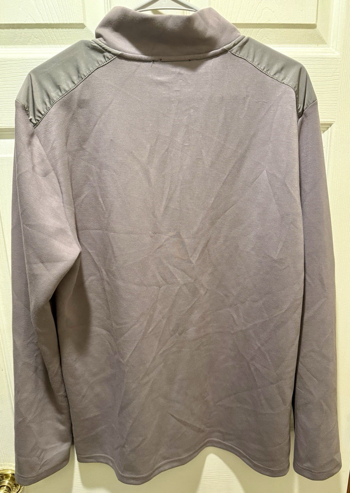 Magaschoni men's taupe performance quarter-zip pullover  - M