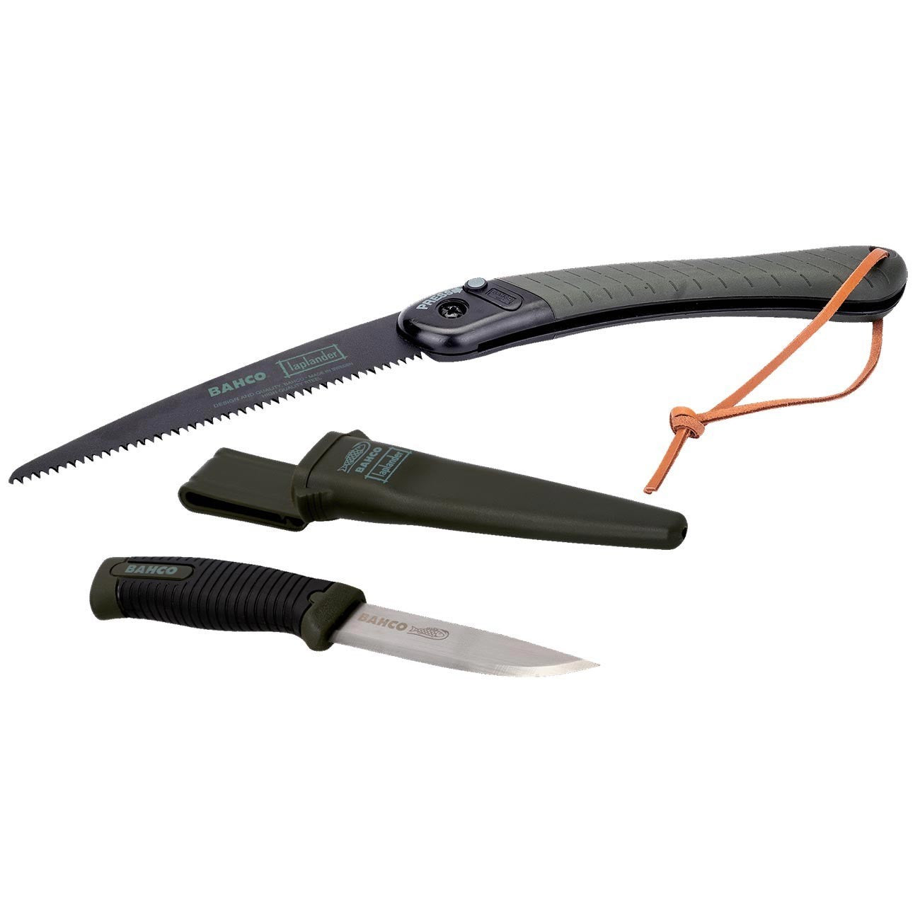 Bahco Foldable Saw and Knife Laplander Set with Dual-Component Handle (2-Piece)