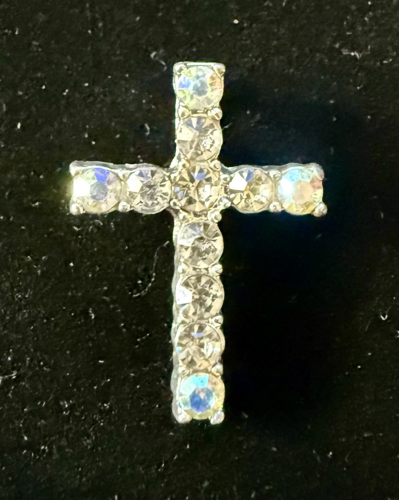 Diamond Cross Pendant - Sterling Silver 