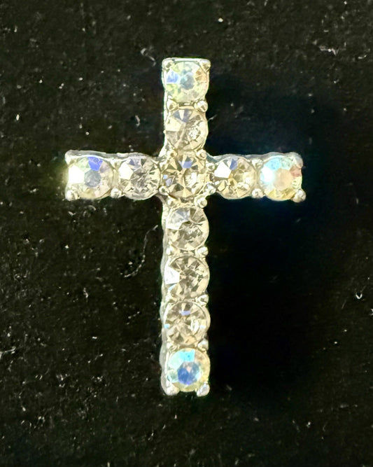 Diamond Cross Pendant - Sterling Silver 
