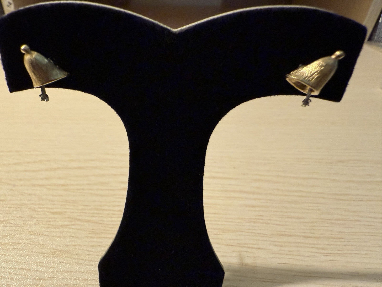 Vintage Gold Tone Bell Earrings 