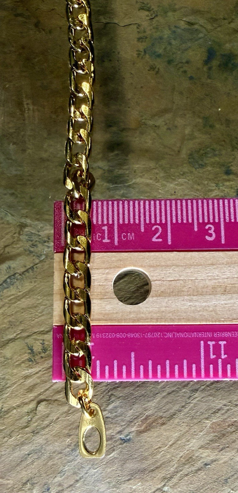 Gold Tone 8” Cuban Link Bracelet 