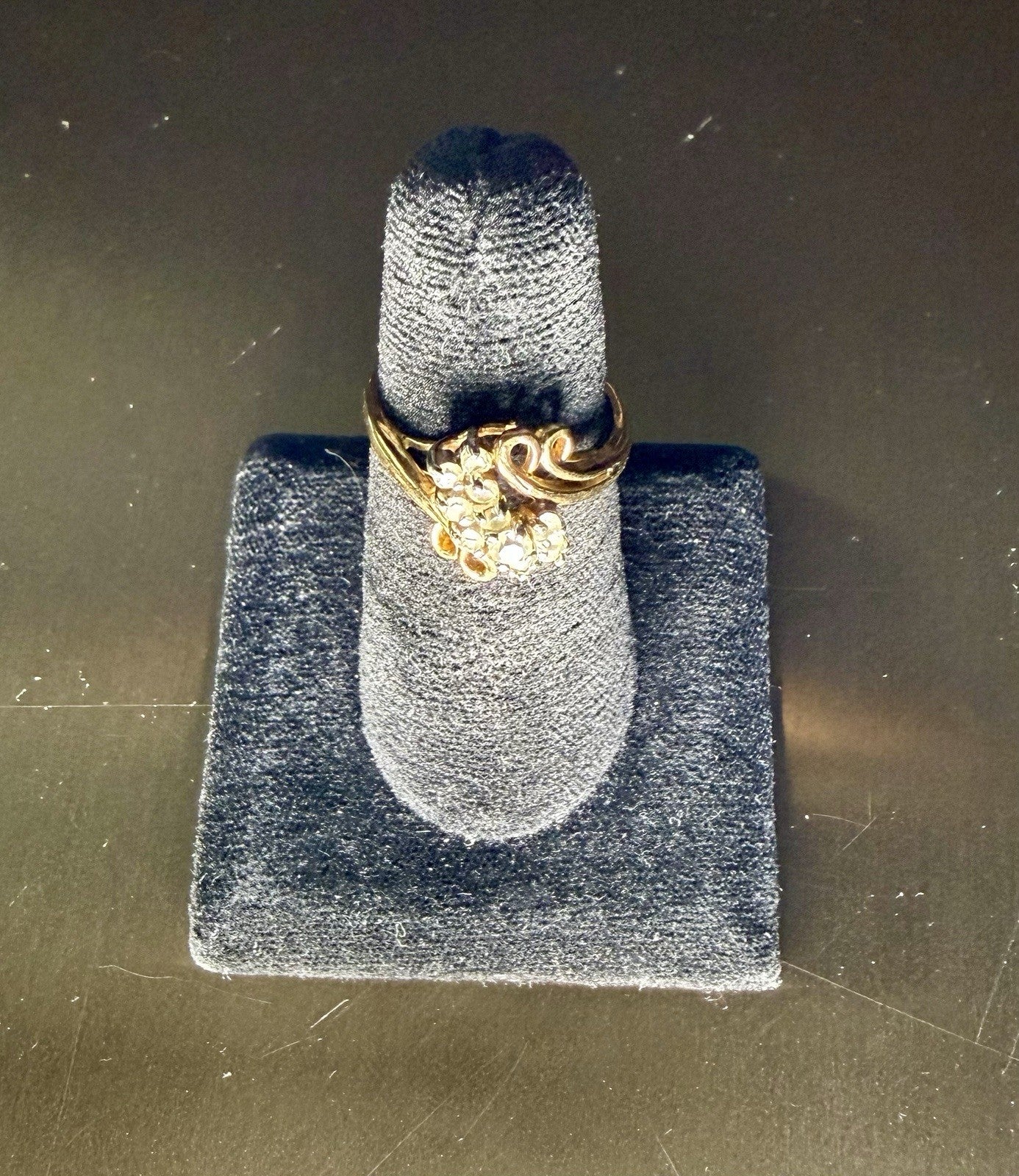 Vintage 14K Gold Filled Diamond Ring Size 8 - 3.09g Sparkling Statement Ring