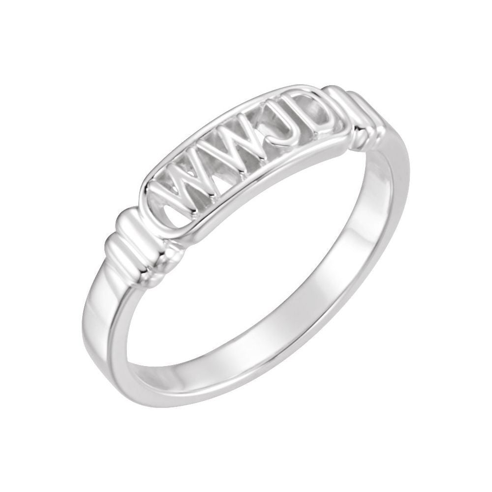 Sterling Silver What Would Jesus Do Ring - Size 10