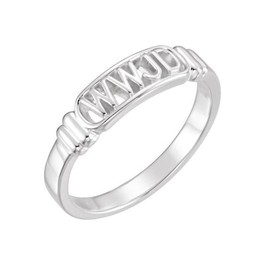 Sterling Silver What Would Jesus Do Ring - Size 10
