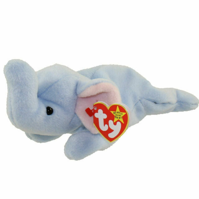 Ty Beanie Babies Peanut The Elephant - Light Blue